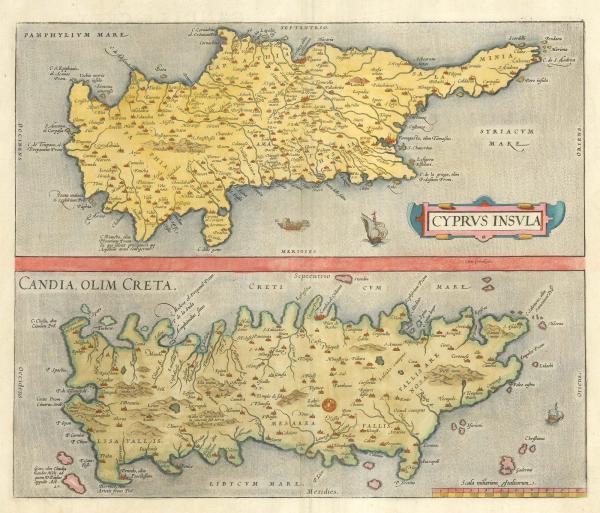 Ortelius Cyprus and Crete